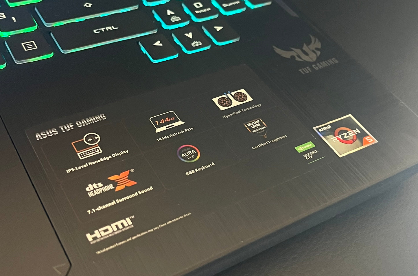 🌈Pc portable gamer 120hz Asus tuf - Ryzen 5 3550h - GTX 1050 - 16go ram ddr4- 256go ssd - 1to hdd - windows 11 pro