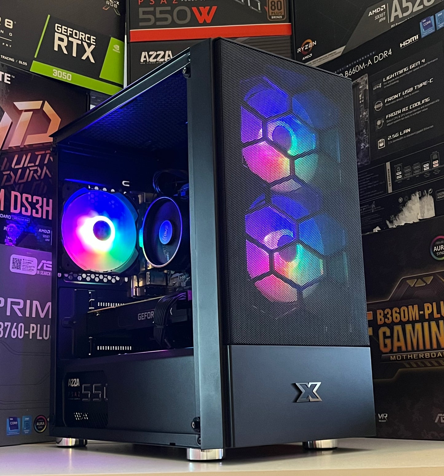 🌈 Pc gamer rgb - Ryzen 5 5500 - rtx 2070 super dell - 16go ram ddr4- 500go ssd - windows 11 pro