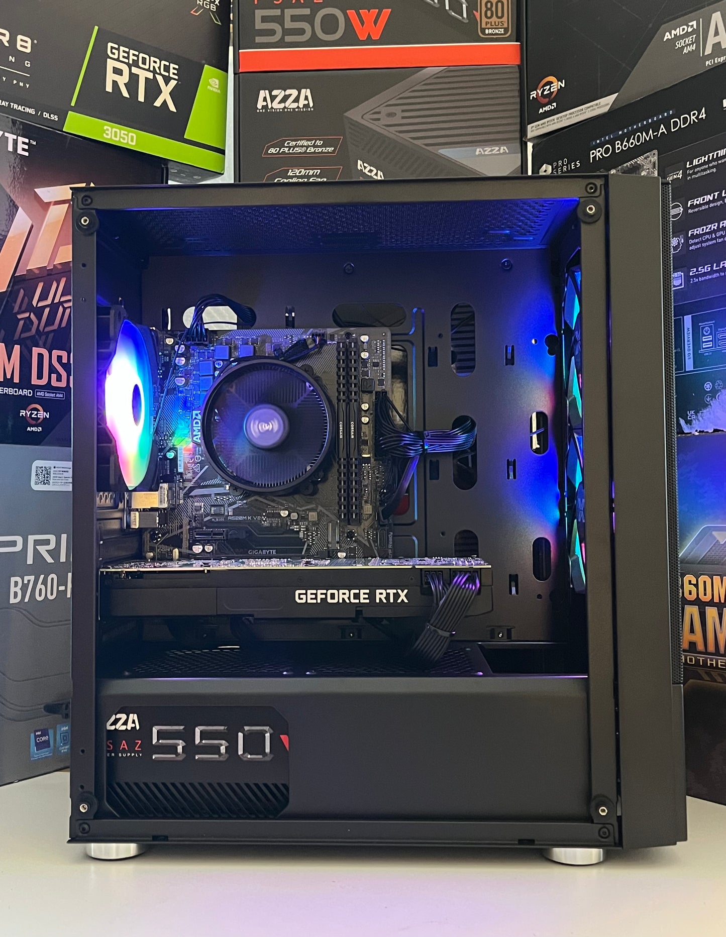 🌈 Pc gamer rgb - Ryzen 5 5500 - rtx 2070 super dell - 16go ram ddr4- 500go ssd - windows 11 pro
