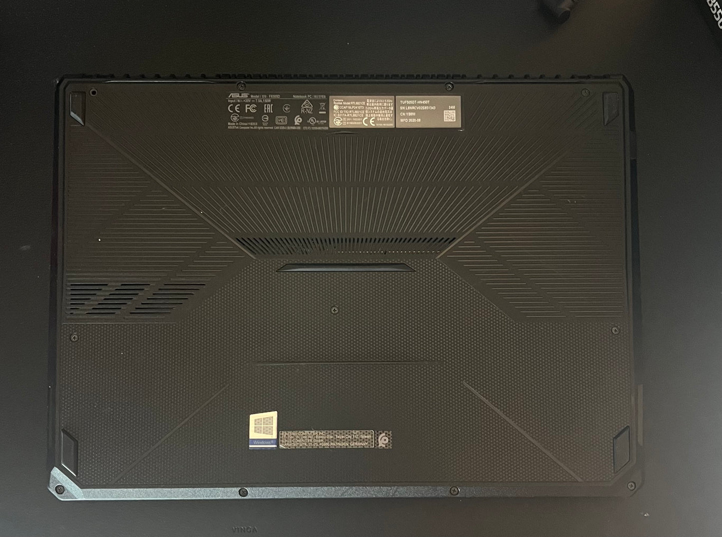 🌈Pc portable gamer 144hz Asus Tuf - Ryzen 5 3550h - gtx 1650 - 16go ram ddr4- 500go ssd - windows 11 pro