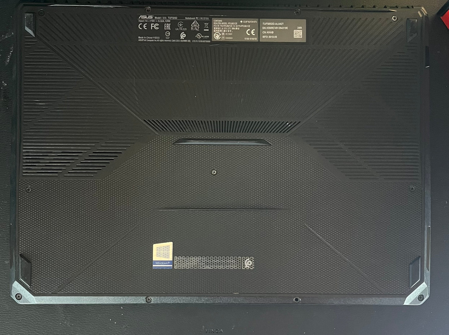 🌈Pc portable gamer 120hz Asus tuf - Ryzen 5 3550h - GTX 1050 - 16go ram ddr4- 256go ssd - 1to hdd - windows 11 pro